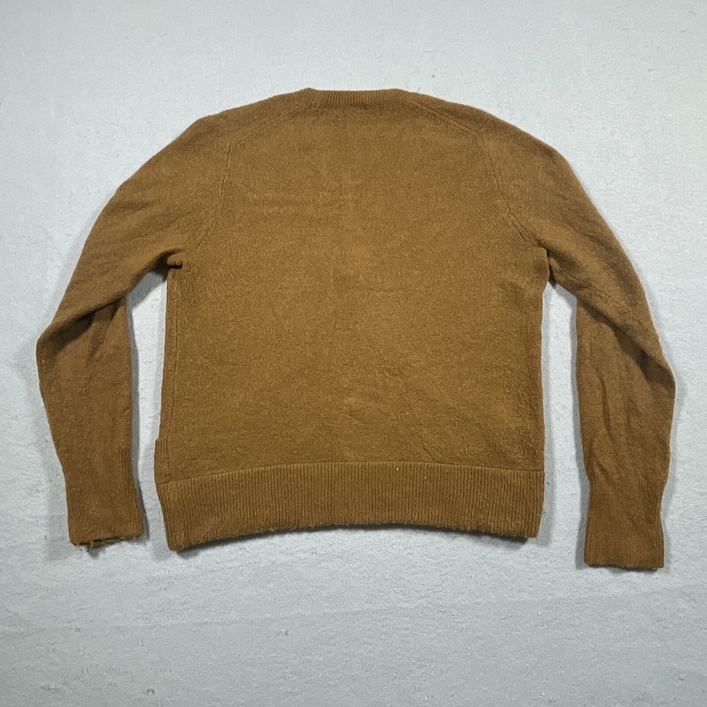 Madwell Sweater Women Large Faux Wrap Pullover Brown Minimalist Alpaca Blend - Picture 10 of 11